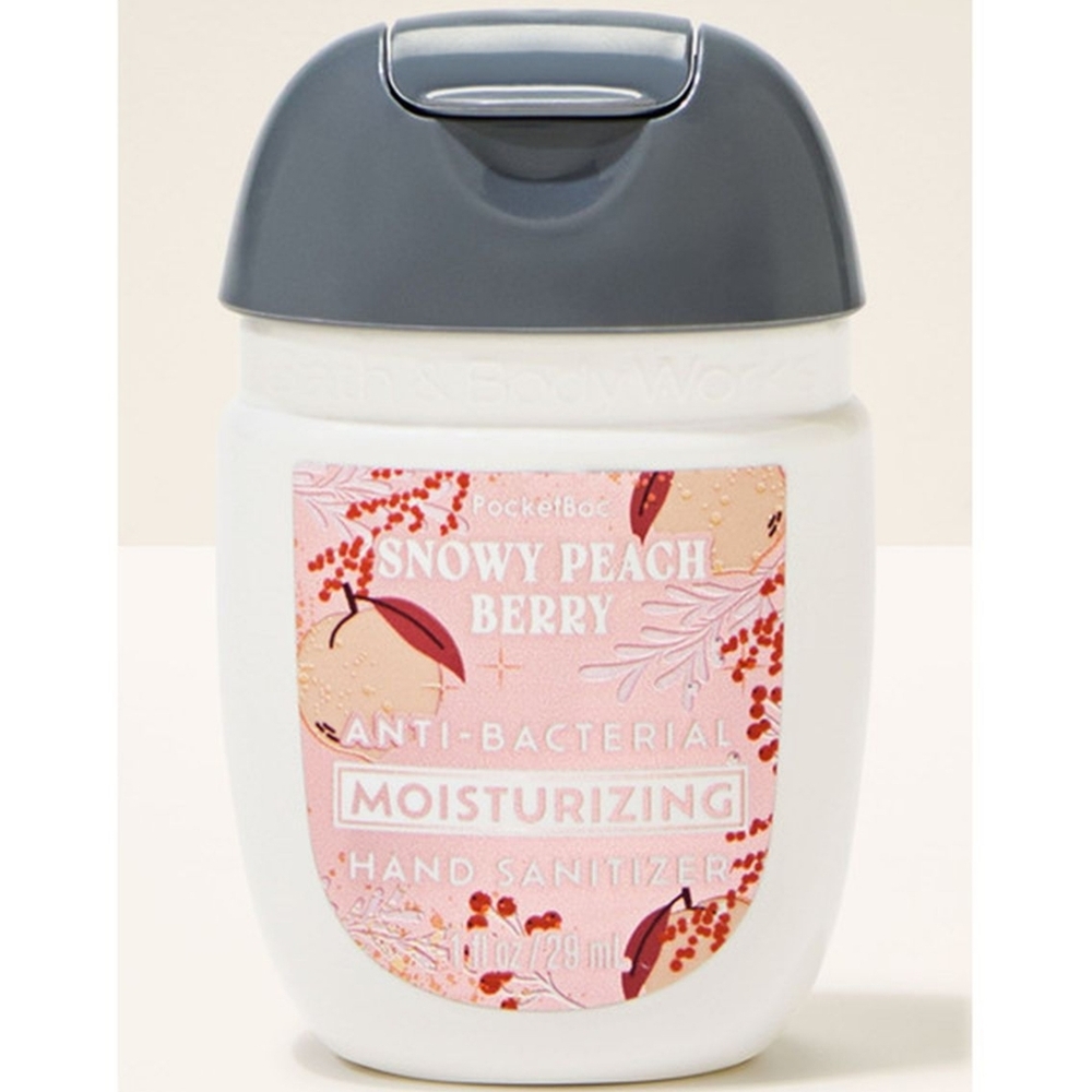 Bath & Body Works Snowy Peach Berry Pocketbac Hand Sanitizer Gel 1oz NEW